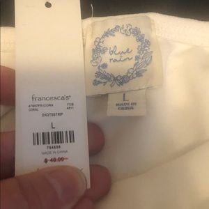 Francesca’s 

Taína Stripe off the shoulder Jumpsuit